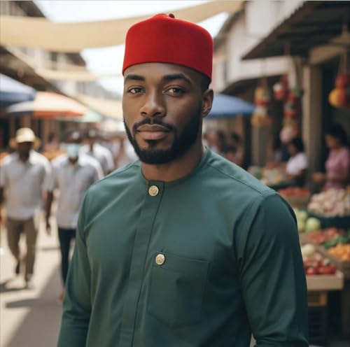 Image of Dupsie's Wool Fez Hat for Men - Soft Felt Igbo Cap | Traditional African Hat for Cultural, Religious & Fashion Wear