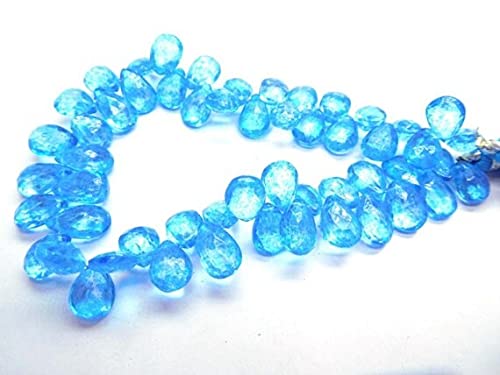 LKBEADS Niebieski hydro luźny kamień szlachetny 7-10 mm fasetowane koraliki gruszki koraliki kamienne, koraliki z kamieni szlachetnych, luźne koraliki, cięte koraliki kabina koraliki gładkie koraliki 30 cm pasmo.