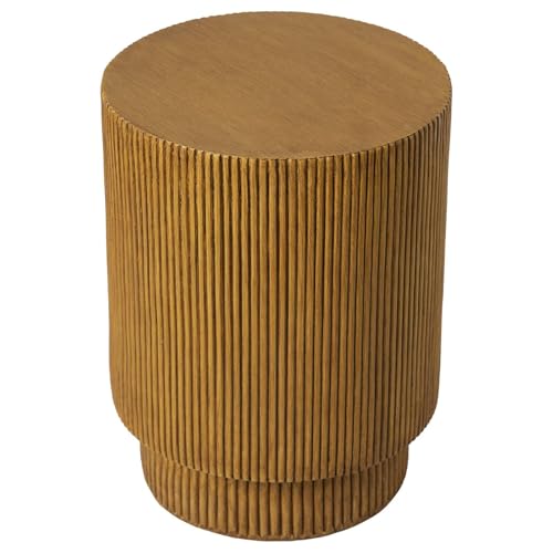 LeisureMod Modern Side Table Round Fiberstone Top Accent End Table for Home, Outdoor Patio, Living Room Sofa, Weather-Resistant, Eden Series in Brown by LeisureMod - Used condition - Image 8