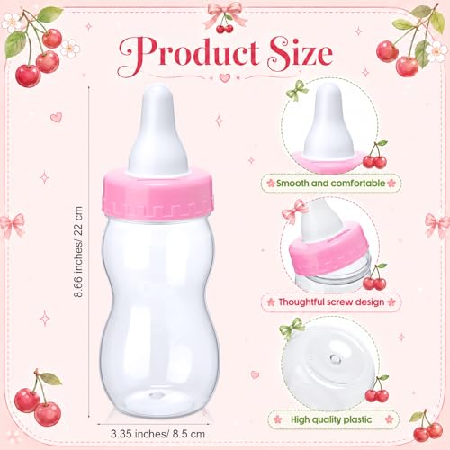 Image of Roowest 512 Pcs Baby Shower Games Guess How Many Pacifiers Sign 100 Small Guessing Games 10 HB Pencils 750ml Milk Bottle 400 Acrylic Pacifiers Decoration for Guest Gender Reveal (Pink,Cherry)