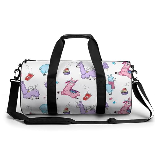 Sac de sport alpaga rose 45x23x23cm duffel bag polyvalent