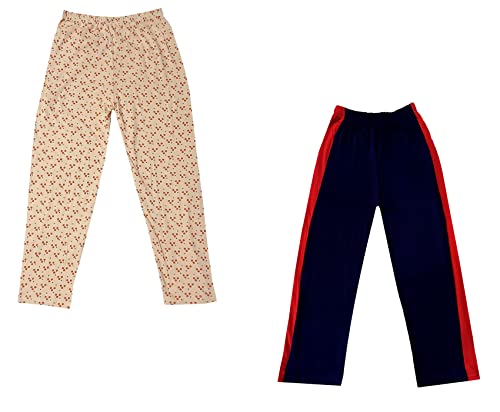 Image of IndiWeaves Boys and Girls Cotton Solid and Printed Pyjama /Pant /Trackpants [Pack of 2] Multicolor10