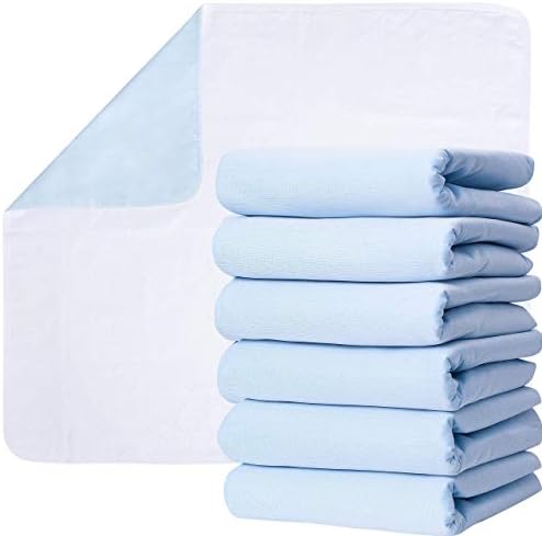 GREEN LIFESTYLE Washable Underpads 6 Pack - Large Bed Pads, 30" x 34", for use as Incontinence Bed Pads, Reusable Pet Pads, Great for Dogs, Cats, Bunny, Seniors Bed Pad (Pack of 6 - 30x34)