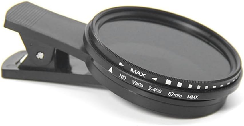 52mm Phone ND Filter ND2 to ND400 Clip-on Variable Neutral Density Filter for Phone Mobile Smart Phone Camera
