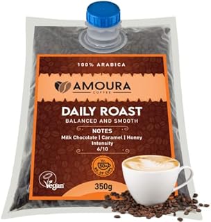 50+ Cups Amoura Coffee® Beans (350g) | Strong & Smooth | 100% Arabica Authentic | Freshly Roasted | Ideal For Black Coffee, Latte's, Mochas & Much more! | Anti-Stale Packaging