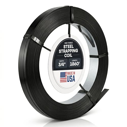 IDL Packaging 3/4" x .020" x 1860' Regular-Duty Steel Strapping Coil (1770 lbs Break Strength) - Painted and Waxed - Superior Cut-Resistance - Metal Straps for Pallet Banding, Extra-Heavyweight Loads by IDL Packaging - Used condition - US$162.41