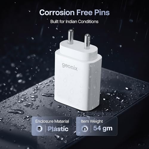 Image of Geonix Atomic C25 25W PD Fast Charger | Type-C Power Delivery Adapter | Wide Device Compatibility | Smart & Safe Charging | Compact & Portable Design | Durable Build Quality (White)