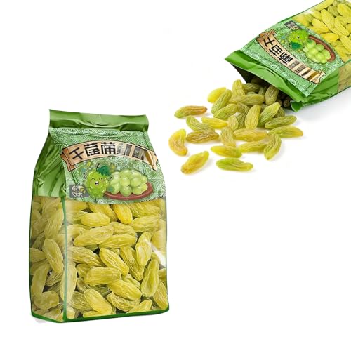 500 G De Pasas Verdes: Refrigerio Frutas Secas Listo For Comer, Suave Y Masticable, No Necesita Lavado, Perfecto For Hornear, Hacer Avena, Yogur Cocinar