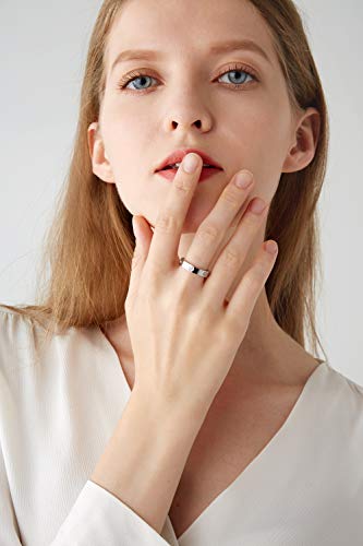 Image of PDWZNBA Love Friendship Ring 18K Gold Silver Rose Plated Cubic Zirconia Stainless Steel Promise Ring Wedding Band Jewelry Birthday Gifts for Women