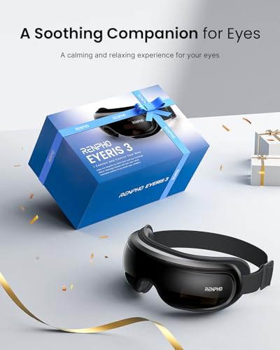 RENPHO Eyeris 3 Eye Massager with Heat and Cooling for Migraines, Voice Control Eye Mask, Eye Care Device with DIY Massage Setting, Birthday Gifts for Women/Men, Reduce Dry Eyes