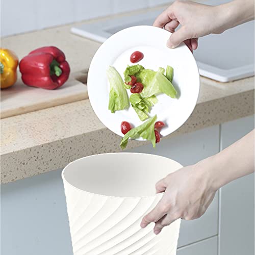 Dajitre 1.8 Gallon Small Trash Can Wastebasket Recycling Bin Slim Profile For Compact Spaces Bathroom, Office, Bedroom, Kitchen (1.8 Gallon, White) #TOP3