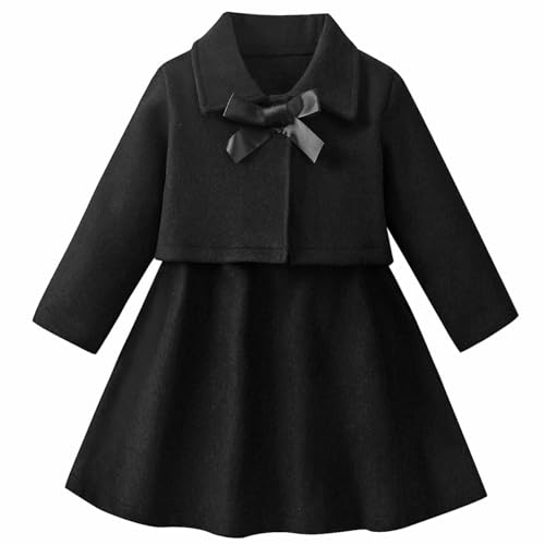 Toddler Baby Girl Dress Coat Long Sleeve Solid Color Buttons Jacket Coat Fall Winter Outfit