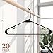 Clothes Hangers Plastic 20 Pack - Black Plastic Hangers - Makes The Perfect Coat Hanger and General Space Saving Clothes Hangers for Closet - Percheros Ganchos para Colgar Ropa Hangars