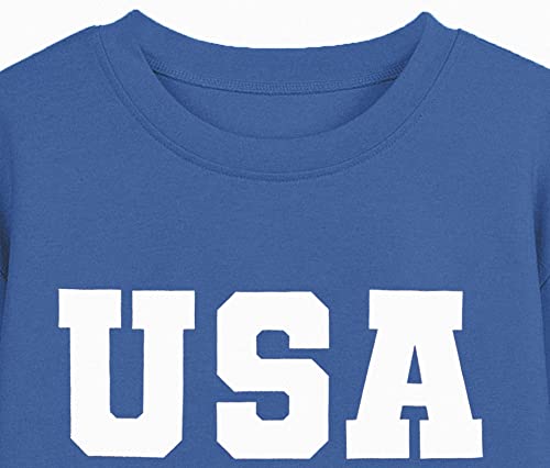 Image of LAZYCHILD USA Sweatshirt Women American Flag Shirt Patriotic TShirt Stars Stripes Pullover 4th of July Tee Tops