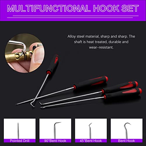 Swpeet 8Pcs 9-Inch Snap Ring Pliers Set With Pick And Hook Tool Set, Heavy Dut Internal/External Circlip Oil Seal Set With 4Pcs Precision Pick Set And Hook Set Perfect For Ring Remover Retaining #TOP4