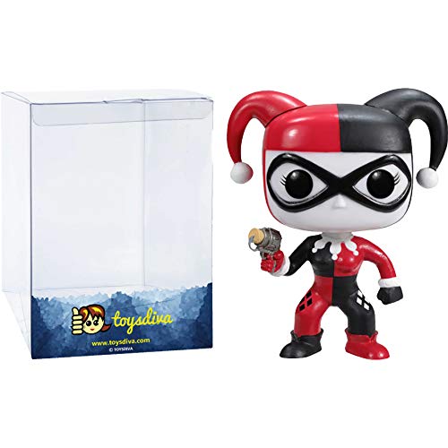 Harley Q U I N N [Glow-In-Dark] (Px Exc): P O P ! Heroes Vinyl Figurine Bundle With 1 Compatible 'Toysdiva' Graphic Protector (034-03606 - B)