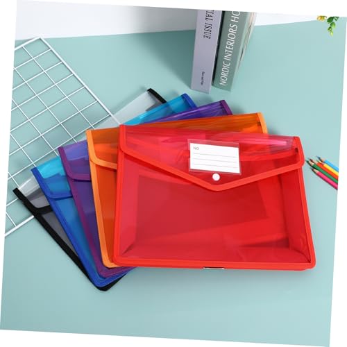 Pochette plastique PP transparente grand format avec bouton à pression pour tri de document A4