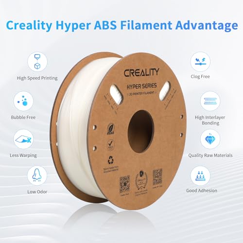 Image of Creality Hyper ABS Filament for K1 /K1 Max /K2 /K2 Plus, Official 3D Printer Filament ABS 1.75mm for High-Speed Printing Convenient Open Printing Filament, 1kg(2.2lbs) Spool(White)