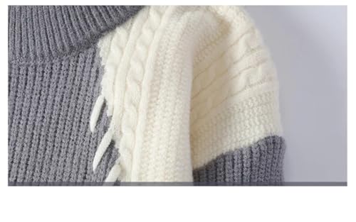 Mens Stripe Graphic Sweaters Crew Neck Loose Knittwear Thick Warm Pullovers Sweater Jumper4