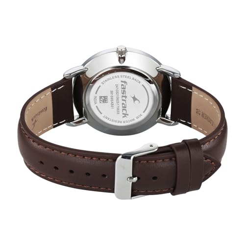 Fastrack Stunners X Quartz Analog with Blue Dial Brown Leather Strap Watch for Men - 38159SL02 - Image 6
