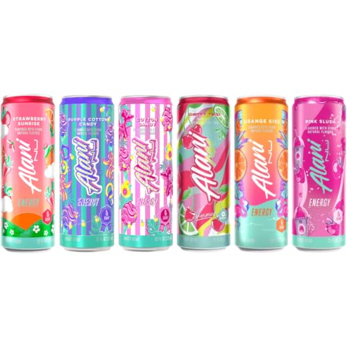Alani Nu Energy Drinks 6 Flavor Variety Pack - Sugar Free, Low Calorie, 200mg Caffeine, Biotin B Vitamins, Zero Sugar, 10 Calories, 12 Fl Oz Cans, 12 Pack - image 1