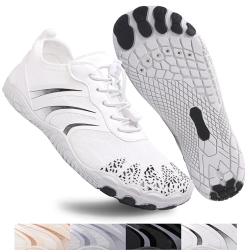 Image of Beach Water Shoes for Women Men Quick Dry Non-Slip Wide Toe Hike Barefoot Footwear for Beach Pool Aqua Swim Surf Walk