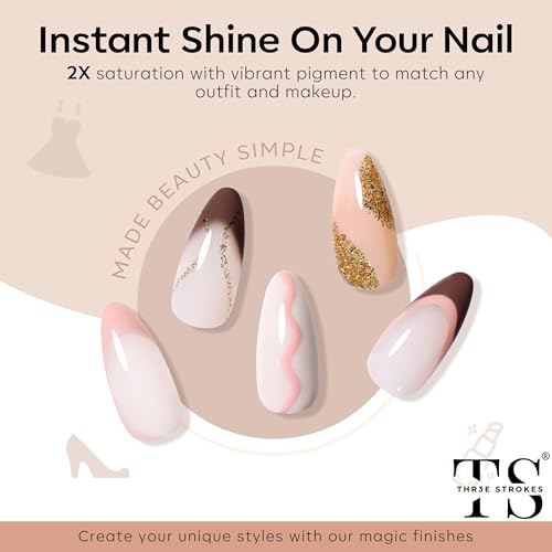 Image of THR3E STROKES Gel Nail Polish Set Gel Polish Orange Hot Pink Blue Yellow Green Purple Vibrant Spring Summer Gel Polish 7ML (UV /LED LIGHT REQUIRED) (BOURBON 678, 7.5ML)