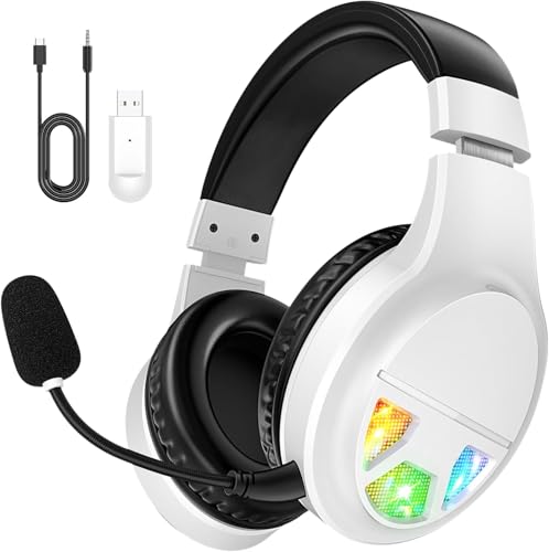 24GHz-Wireless-Gaming-Headset-for-PC-PS5-PS4-Switch-USB-Gaming-Headphones-with-Noise-Canceling-Microphone-Bluetooth-54-RGB-Lights-60H-Battery-Headsets-for-Mac-Laptop-Mobile 2.4GHz Wireless Gaming Headset for PC, PS5, PS4, Switch, USB Gaming Headphones with Noise Canceling Microphone, Bluetooth 5.4, RGB Lights, 60H Battery Headsets for Mac, Laptop, Mobile - Image 1