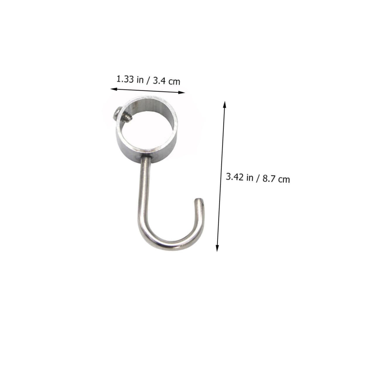 Ganci in Acciaio Inossidabile 10pezzi, Appendini Regolabili e Leggeri per Tubo Armadio, Ganci Resistenti per Bastone Guardaroba in Cucina