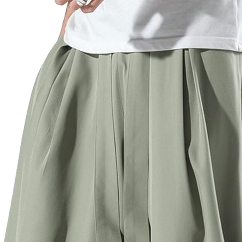 Men's Wide Leg Cropped Trousers Linen Harem Capri Lightweight Pants Casual Beach Hippie Pant4