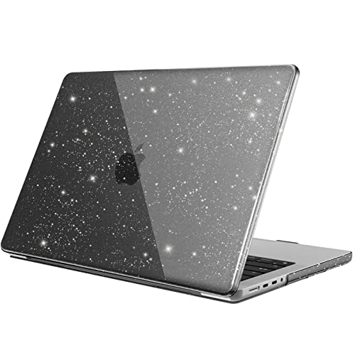 FINTIE Custodia Compatibile con MacBook Pro 14 Pollici M5 M4 M3 M2 M1 Pro/Max (2026-2021, A3426 A3427 A3434 A3112 A3401 A3185 A2992 A2918 A2779) - Cover Rigida Protettivo Guscio Case, Glittering Nero