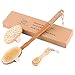 Produktbild Massagebürste Körper,LUOLLOVE Borste Badebürste Rücken Set of 3 Stück,Abnehmbarer Bambusgriff,für Weihnachtsgeschenke(Gebogener Griff)
