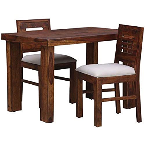Image of Furnire Carp Sheesham Wood 2 Seater Dining Table Set with 2 Chairs for Living Room Home || Solid Wood Dining Room Sets Furniture for Dinner Rooms & Hotels (Dark Brown Finish)