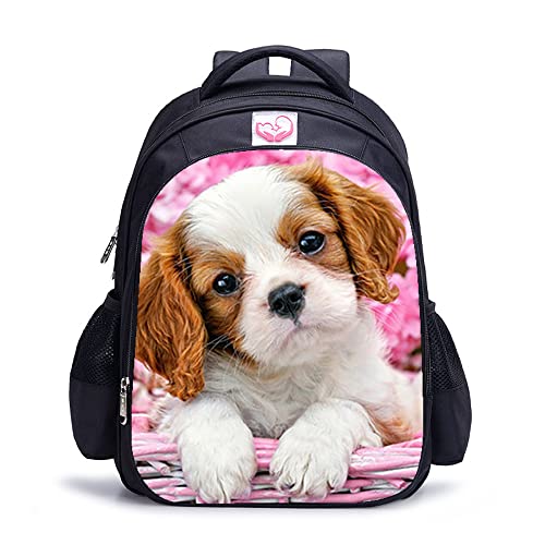 Sac d'école unisexe chien anti-fatigue 16 pouces pour ranger cahiers et loisirs