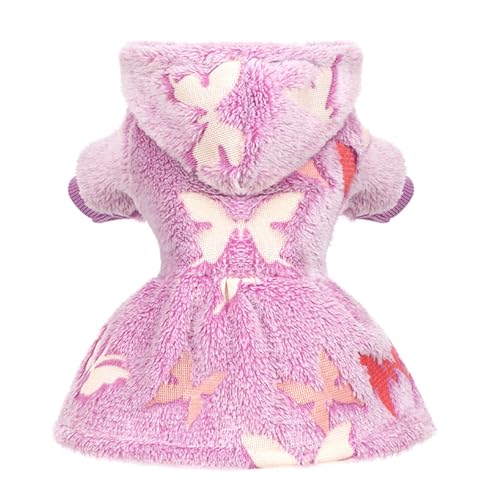 Pull pour chien polaire chaude et phosphorescente violet M