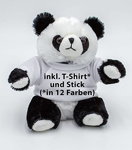 Kuscheltier Panda Steffen - 21,5 cm - inklusive-T-Shirt und kostenloser Personalisierung (Stick oder Druck)