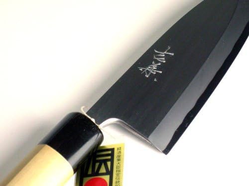Minister of Economy, Trade and Industry designated traditional crafts Echigo Sanjo hitting cutlery Yoshikane blue knife 195mm W buffalo specification for professional No. 1 paper steel