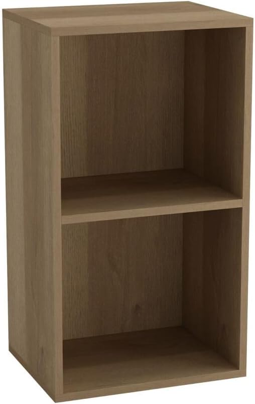 URBNLIVING Tier Wooden Bookcase Shelving Display Storage Shelf Unit Wood Shelves (Warm Oak, 2 Shelf)