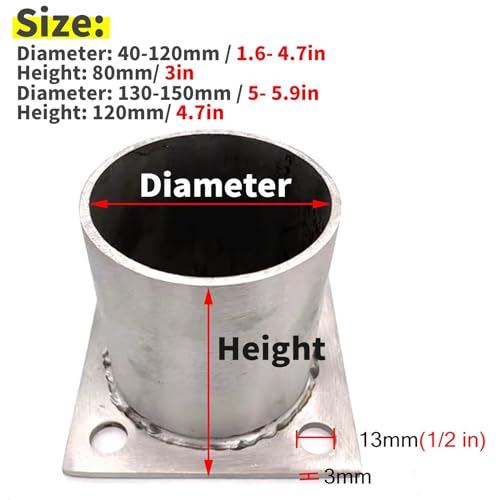 Heavy Duty Stainless Steel Round Post Anchor Base con Viti per la ringhiera del Deck e Post della Cassetta Postale