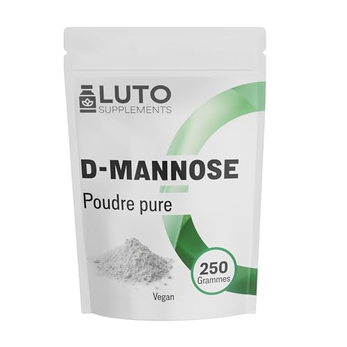 Poudre de D-mannose - 250 g - (4,1 mois d'approvisionnement) - Issu de la fermentation végétale - Pur & naturel - Sans additif - Vegan
