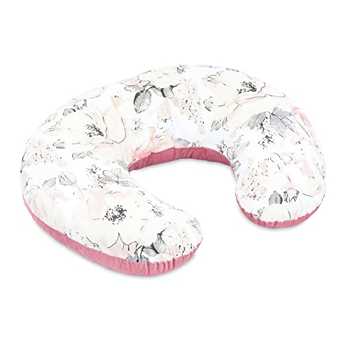 Coussin d'allaitement Petit écureuil Velours 130 x 45 cm - Coussin de positionnement pour bébé Coussin d'allaitement pour Les déplacements Rose Sauvage Rose
