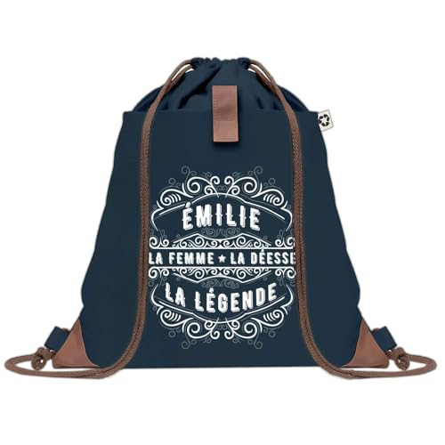 Sac à Dos Bleu Emilie Déesse Légende en Toile avec Cordelettes