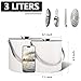 Bakpoco Insulated Ice Bucket with Silicone Lid, Scoop, Tongs & Strainer, 3L Stainless Steel Double Wall Ice Buckets for Parties & Cocktail Bar, Champagne Ice Bucket with Lid for Freezer, Ivory