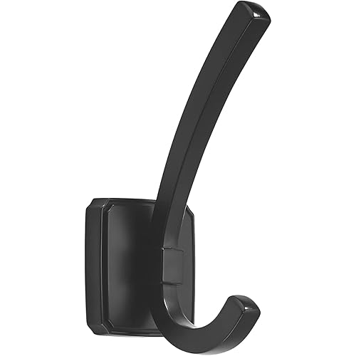 TUNNY 5-Pack Matte Black Coat Hook Square Base for Wall Hanging Towels, Robes and Coats. Perfect for Entryways, Shoe Cabinets, Wardrobes, Bathrooms and Bedrooms with Furniture Hardware.