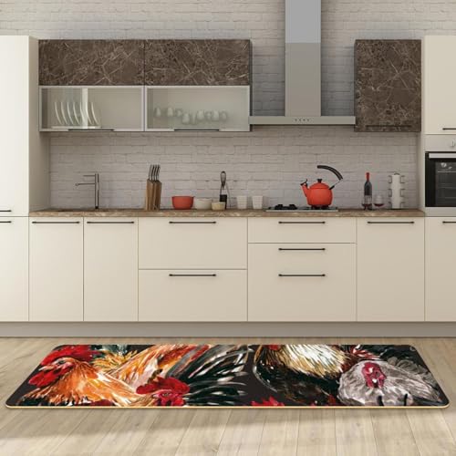 Tapete de cocina lavable de 2 piezas con base antideslizante 3