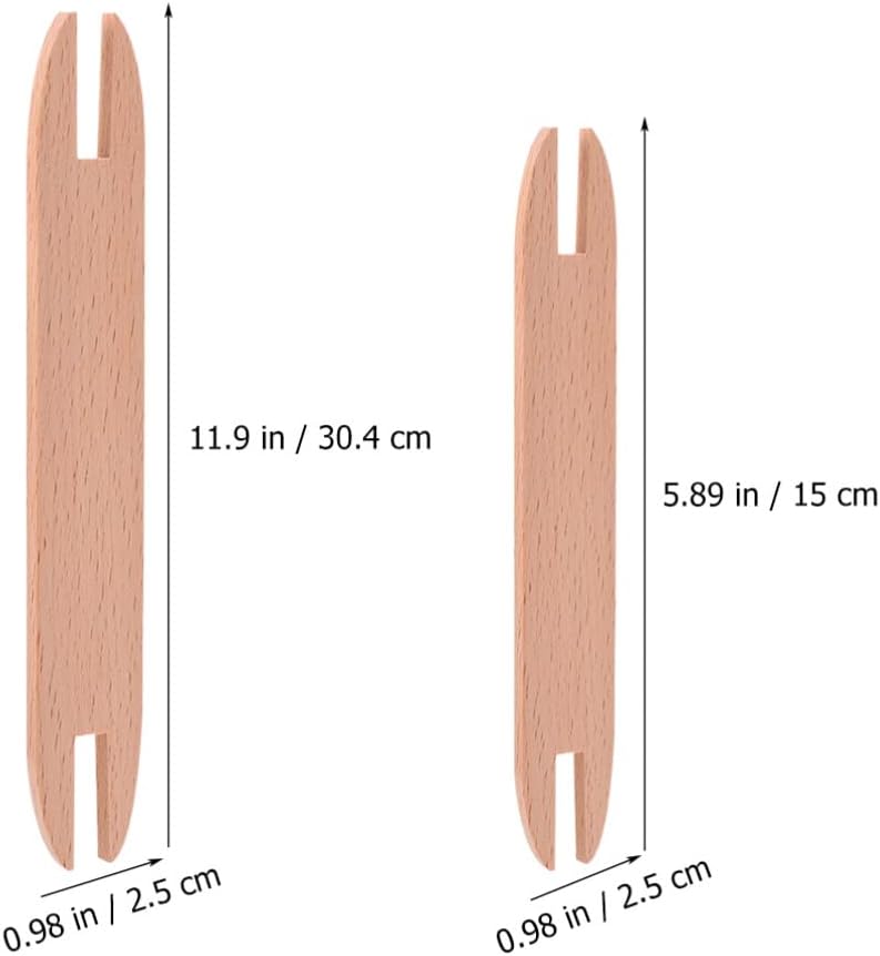 Ciieeo 4pcs Wooden Weaving Shuttle Diy Sweater Scarf Tapestry Weaving Sticks Knitting Tool Sewing Accessories for Diy Knitted Making Handmade Crafts