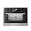24 Inch Built-in Microwave and Convection Oven Combination, ThermoMate 1.6 Cu. Ft. Wall Oven Microwave Combos, 1000 Watt Power, Sensor Cook, Touch Control LCD Display, Stainless Steel Finish