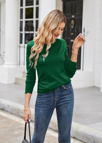 Image of GRACE KARIN Fall Sweaters for Women 2026 Long Sleeve Crewneck Business Casual Tops High Stretchy Knit Fitted Pullover Sweater