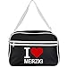 Produktbild Multifanshop® Retrotasche breit - I Love Merzig - schwarz - Schultertasche Umhängetasche Tasche