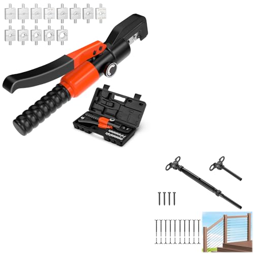 RailinGo 10 Ton Hydraulic Crimping Tool with 13 Dies and 10 Pair 1/8